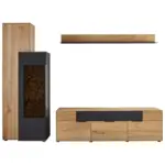 XXXLutz Lauterach - Ihr Möbelhaus bei Bregenz Wohnwand 299,3/195,9/45,2 cm in Schwarz, Eichefarben