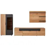 XXXLutz Lauterach - Ihr Möbelhaus bei Bregenz Wohnwand 321,4/172/45,2 cm in Schwarz, Eichefarben