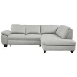 Ecksofa in Mikrofaser Hellgrau