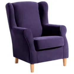 Ohrensessel in Velours Violett