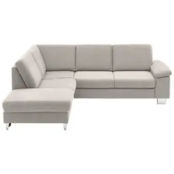 Ecksofa in Webstoff Naturfarben