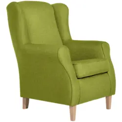 Ohrensessel in Flachgewebe Hellgrün