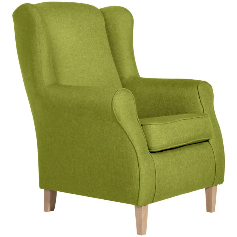 Ohrensessel in Flachgewebe Hellgrün