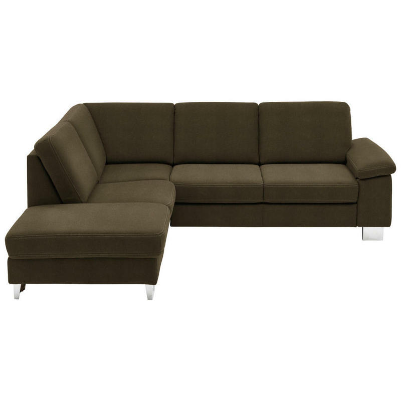 Ecksofa in Webstoff Dunkelgrün