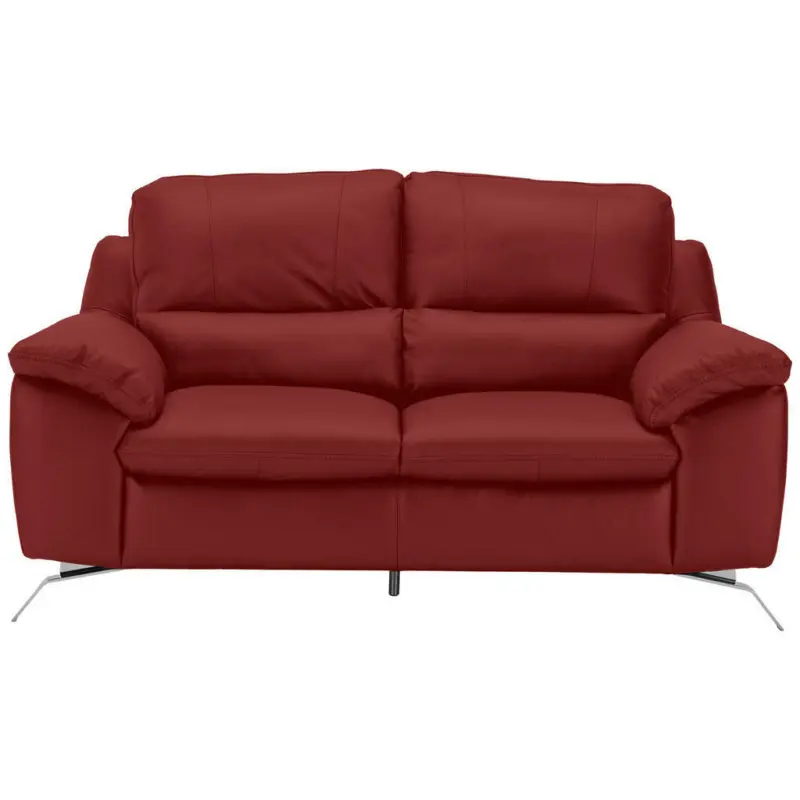 2,5-Sitzer mit Relaxfunktion in Echtleder Rot