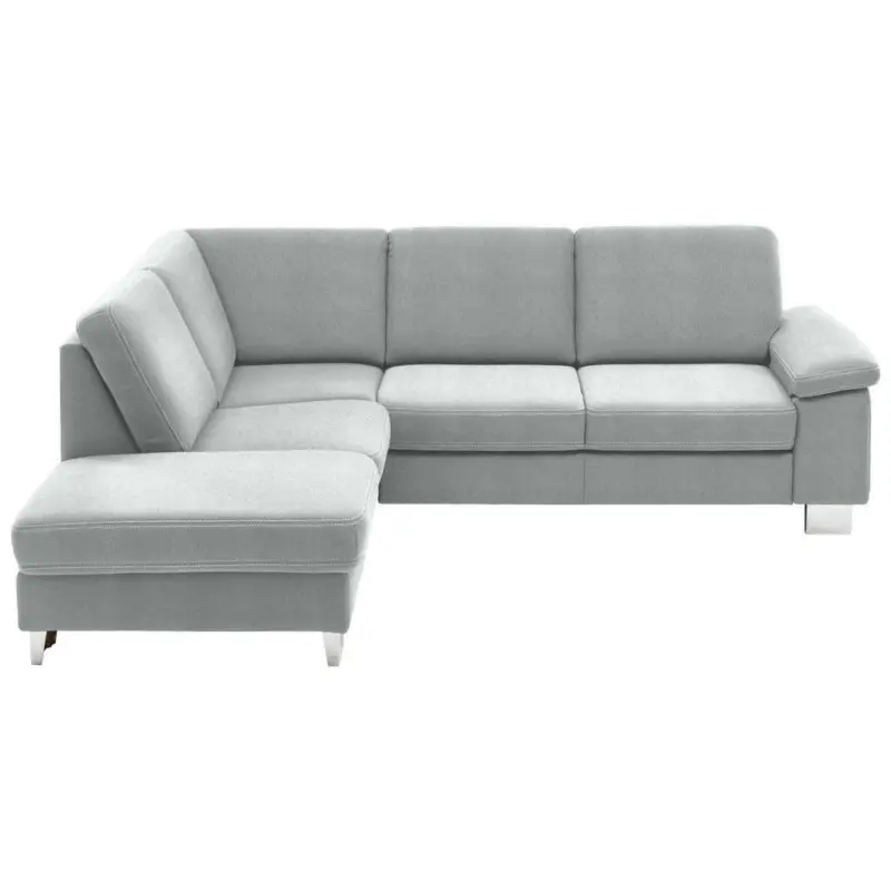 Ecksofa in Webstoff Hellgrau