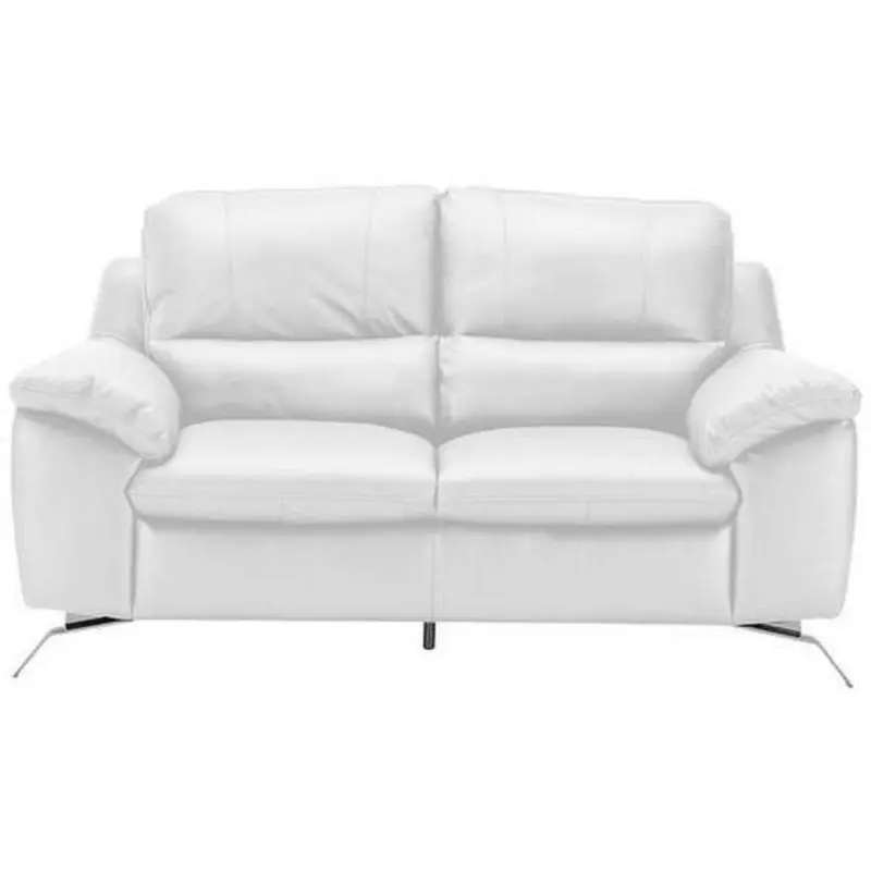 Zweisitzer-Sofa in Echtleder Weiß