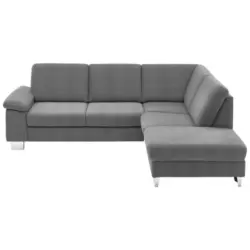 Ecksofa in Webstoff Grau