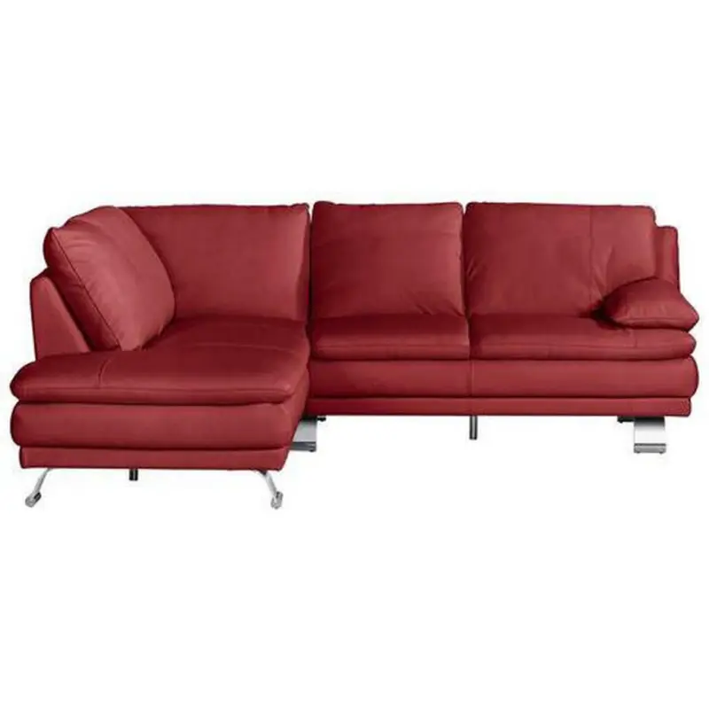 Ecksofa in Echtleder Rot
