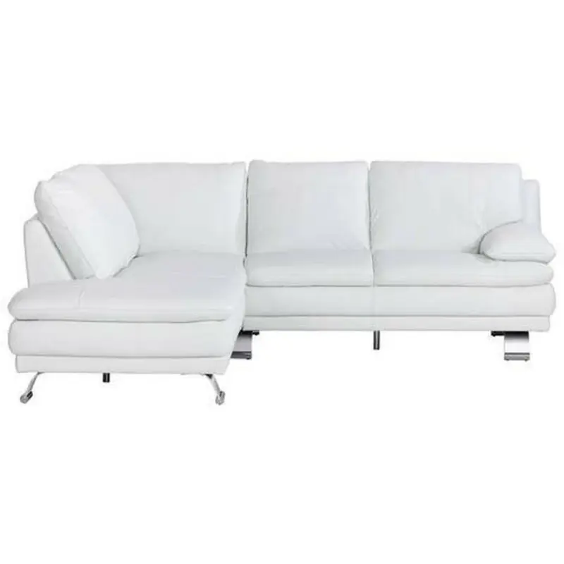 Ecksofa in Echtleder Wei&szlig;