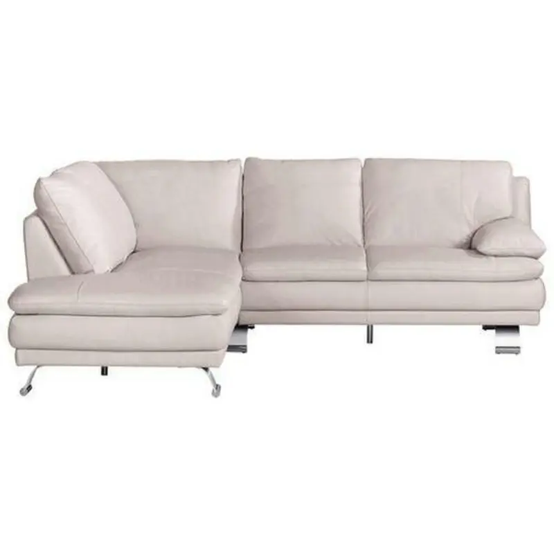 Ecksofa in Echtleder Greige