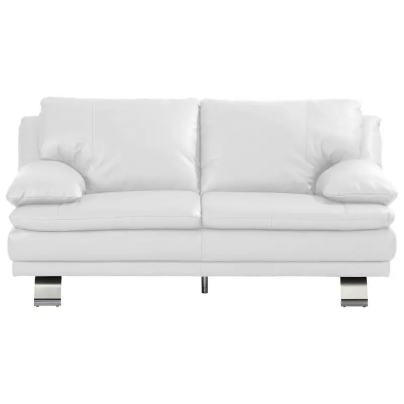 Zweisitzer-Sofa in Echtleder Wei&szlig;