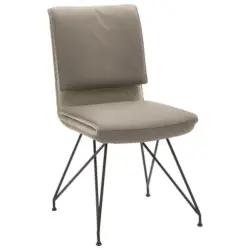 Stuhl in Flachgewebe Echtleder naturbelassen