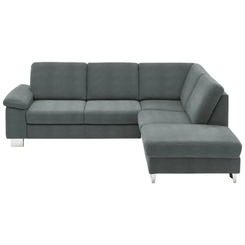 Ecksofa in Webstoff Blaugrau