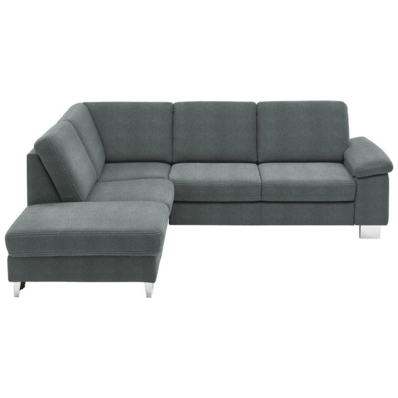 Ecksofa in Webstoff Blaugrau