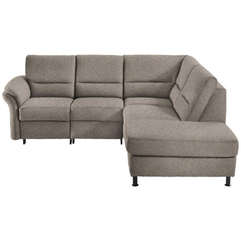 Ecksofa in Flachgewebe Graubraun