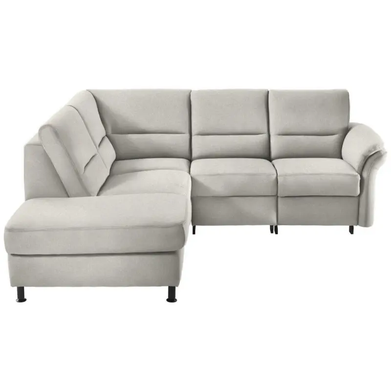 Ecksofa in Flachgewebe Hellgrau
