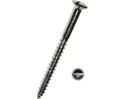 Holzschraube Linsensenkkopf m. Schlitz 3,5x20 mm DIN 95 Messing verchromt 25 Stück