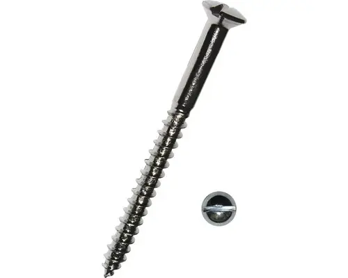 Holzschraube Linsensenkkopf m. Schlitz 3,5x20 mm DIN 95 Messing verchromt 25 Stück