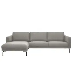 Ecksofa in Struktur Creme, Ecru