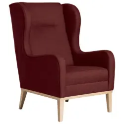 Ohrensessel in Flachgewebe Rot