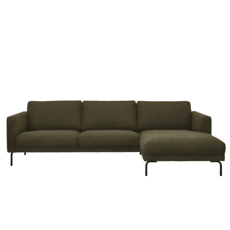 Ecksofa in Lederlook Olivgrün