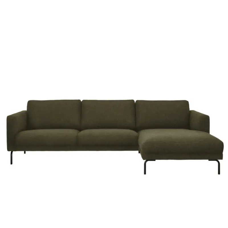 Ecksofa in Lederlook Olivgr&uuml;n
