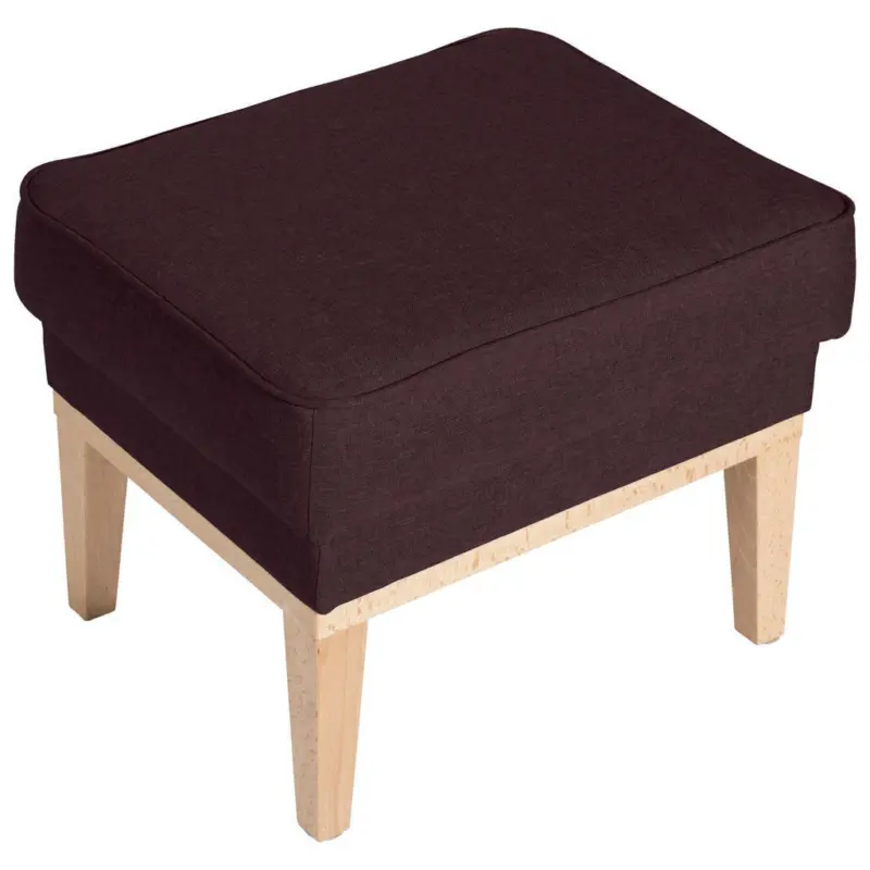 Hocker in Textil Dunkelrot