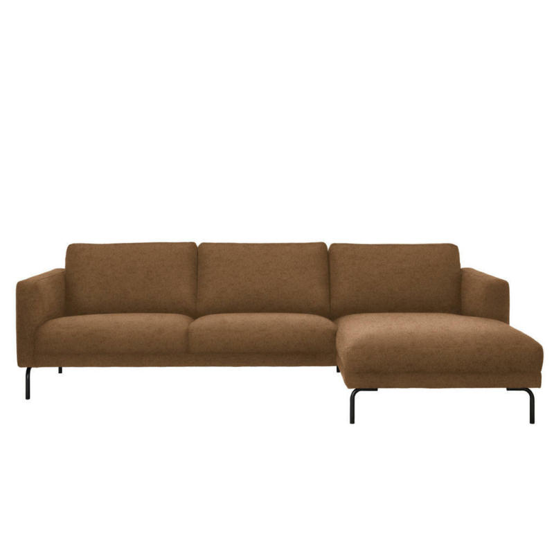 Ecksofa in Lederlook Hellbraun