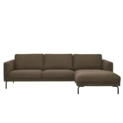 Ecksofa in Lederlook Braun