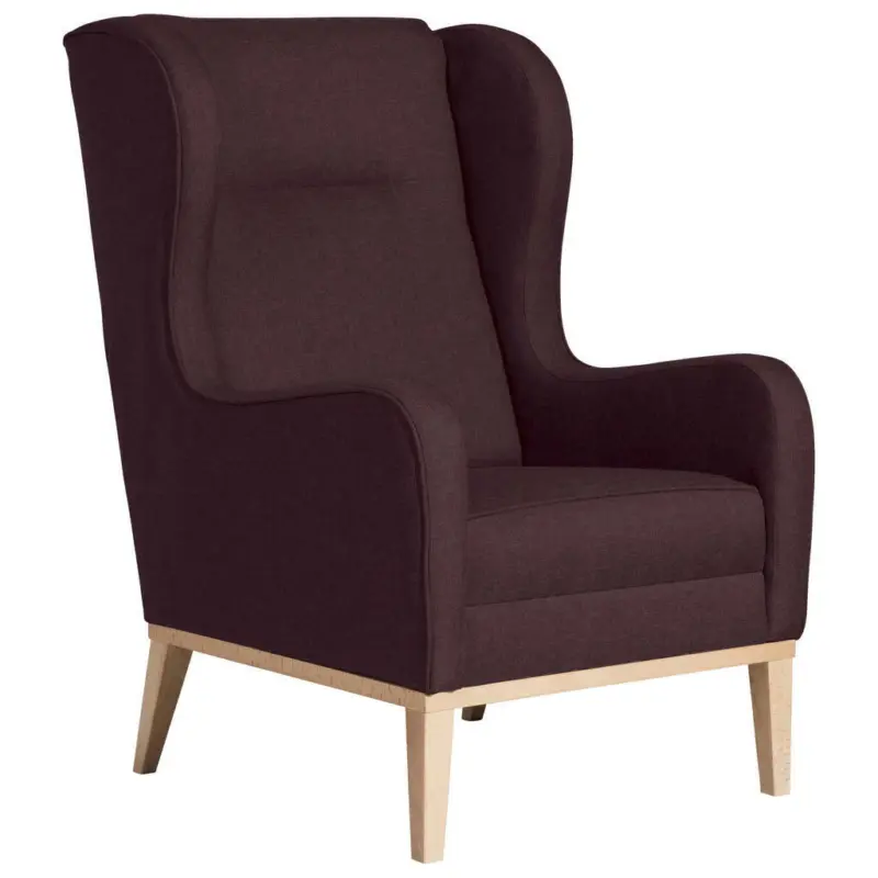 Ohrensessel in Flachgewebe Dunkelrot