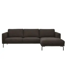 Ecksofa in Lederlook Grau
