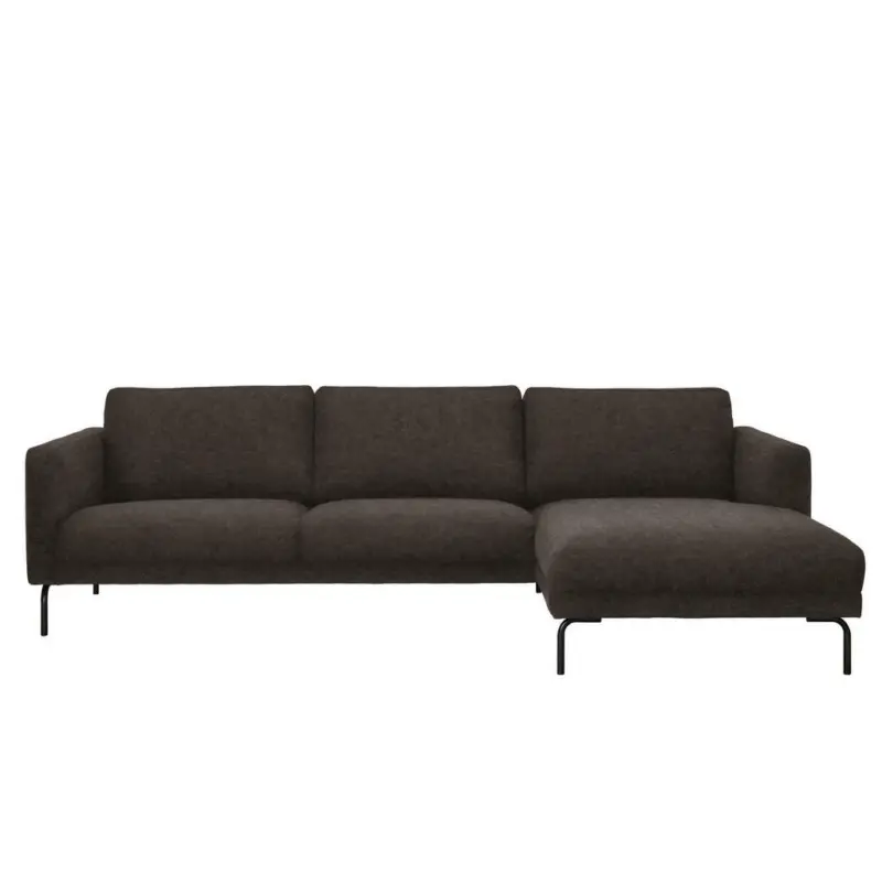 Ecksofa in Lederlook Grau