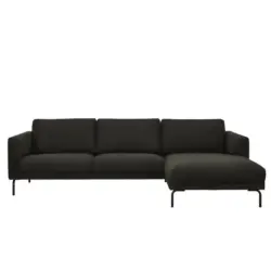 Ecksofa in Lederlook Anthrazit