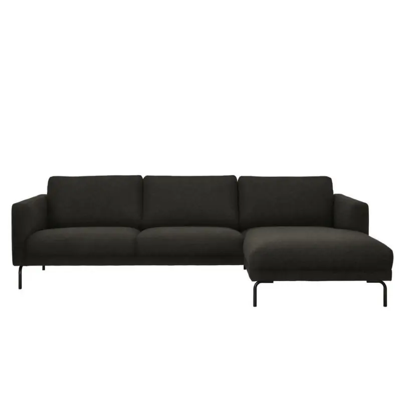 Ecksofa in Lederlook Anthrazit