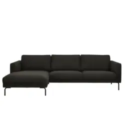 Ecksofa in Lederlook Anthrazit