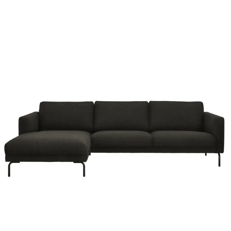 Ecksofa in Lederlook Anthrazit