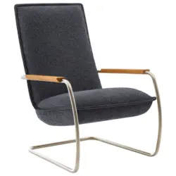 Sessel in Flachgewebe Schwarz