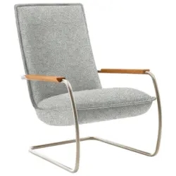 Sessel in Flachgewebe Hellgrau