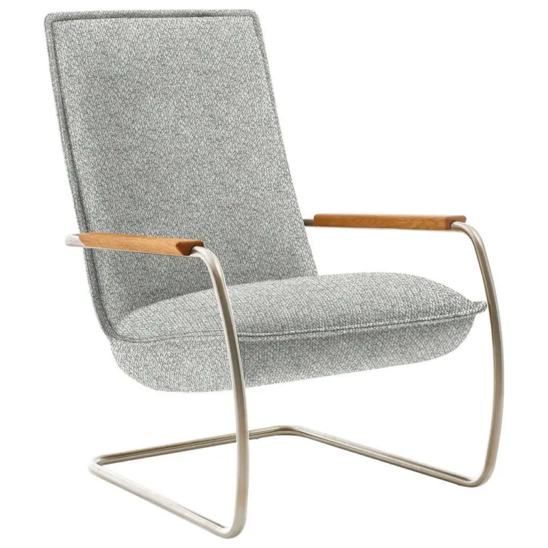 Sessel in Flachgewebe Hellgrau