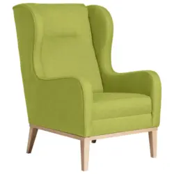 Ohrensessel in Flachgewebe Hellgrün