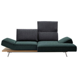 Ecksofa in Flachgewebe Blau, Schwarz