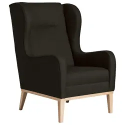 Ohrensessel in Flachgewebe Dunkelbraun