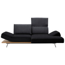 Ecksofa in Flachgewebe Schwarz