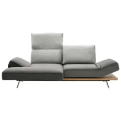 Ecksofa in Flachgewebe Hellgrau