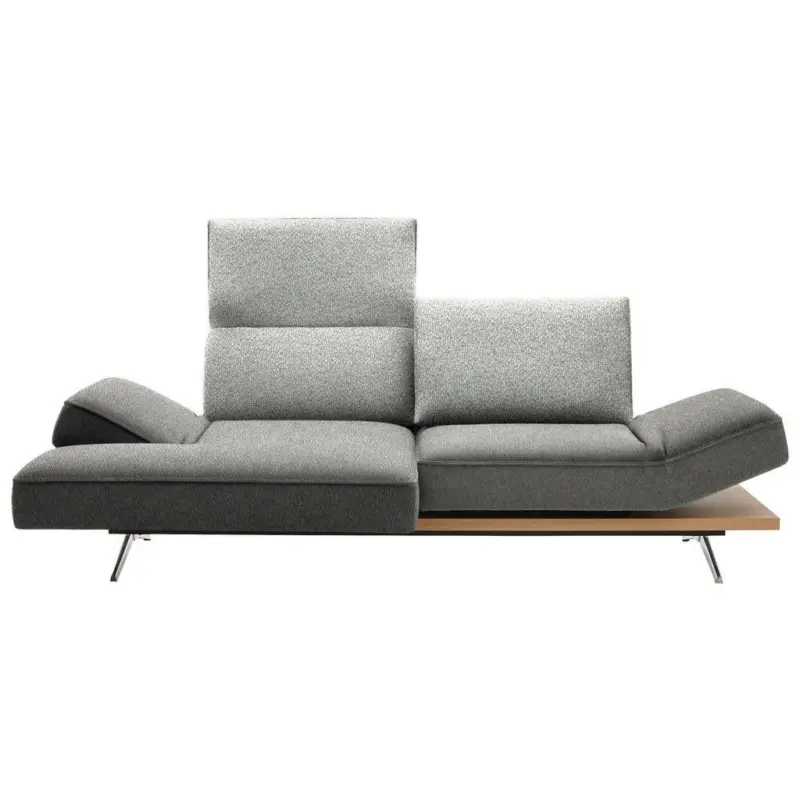 Ecksofa in Flachgewebe Hellgrau