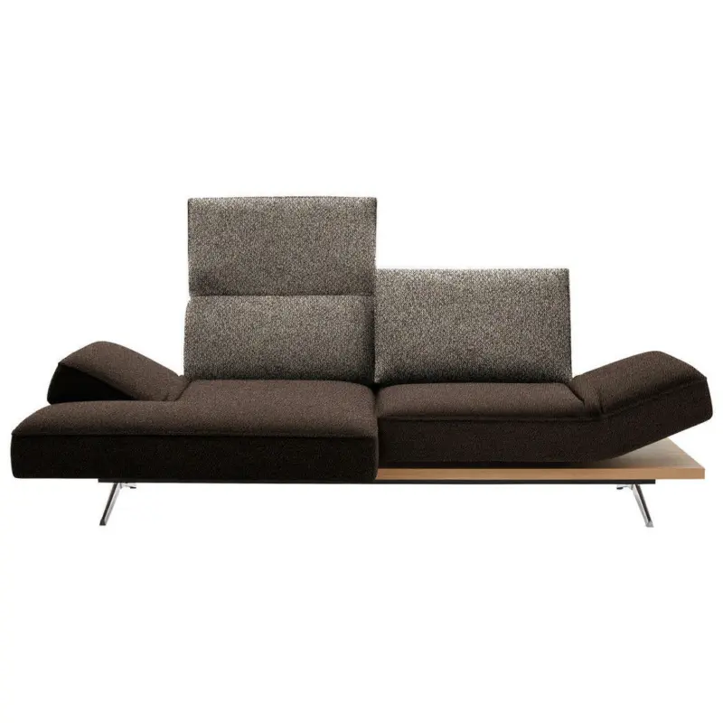 Ecksofa in Flachgewebe Braun