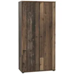 Drehtürenschrank in Dunkelbraun, Graubraun