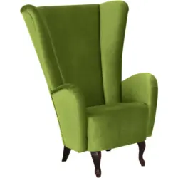 Designsessel in Samt, Velours Olivgr&uuml;n