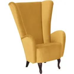 Designsessel in Samt, Velours Gelb